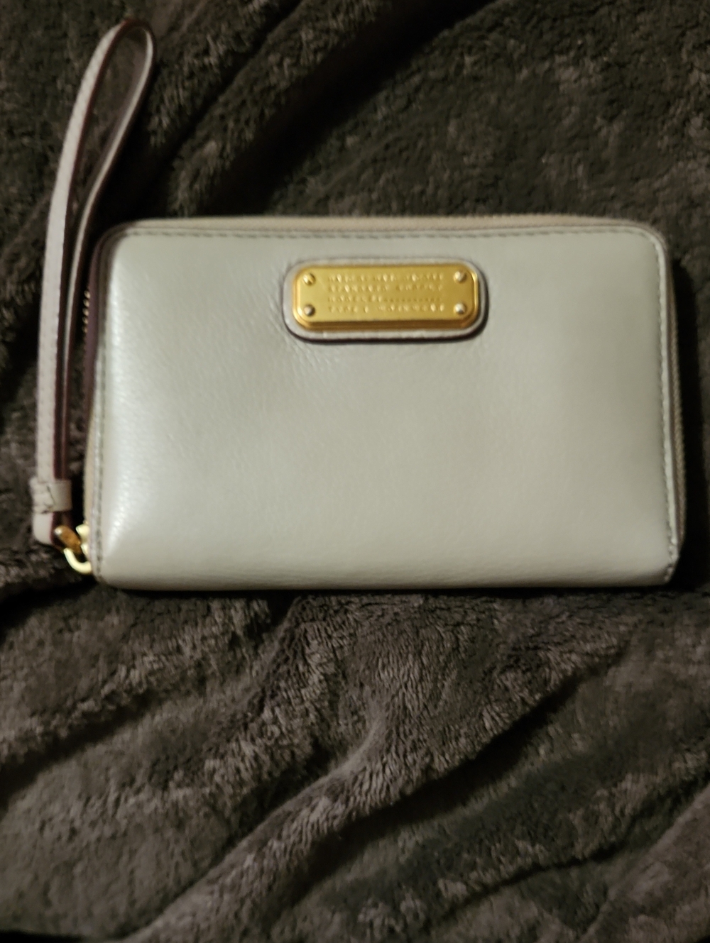 Marc by Marc Jacobs Toupe Leather Wristlet Clutch with Gold Plaque